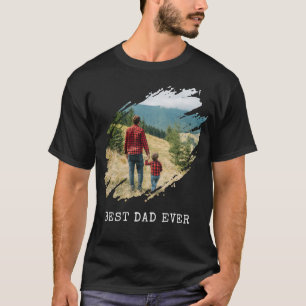 最高のパパEver Brush Stroke Photo Tシャツ