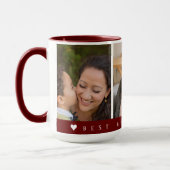 最高のパパEver Burgundyと3写真おばあちゃん マグカップ (左)