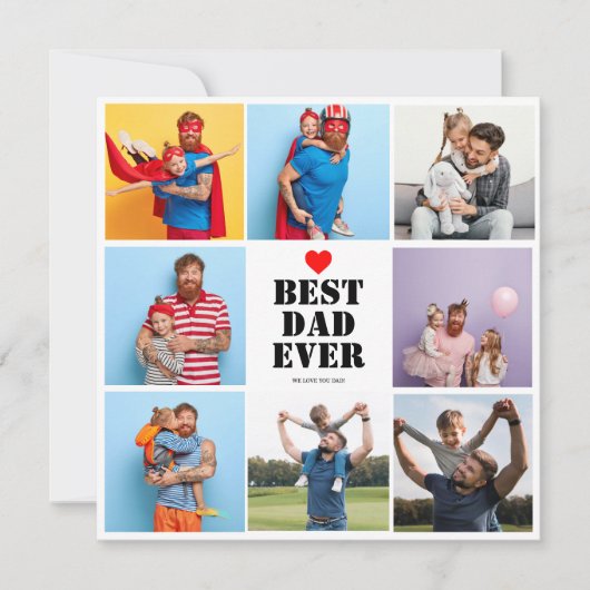 最高のパパEver Card Photo Collage Father's day Gift (正面)