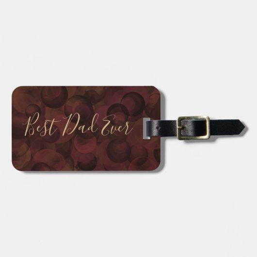 最高のパパEVER COFFEE BROWNユニーク Father's Day ラゲッジタグ (正面横)