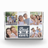 最高のパパEver Collageギフト写真ブロック フォトブロック (正面)