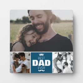 最高のパパEver Crown Happy Father's Day 3 Photo フォトプラーク