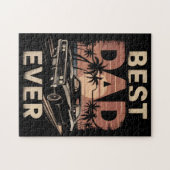 最高のパパEver、Dodge Charger、ヴィンテージ、ゲームナイト ジグソーパズル (横)