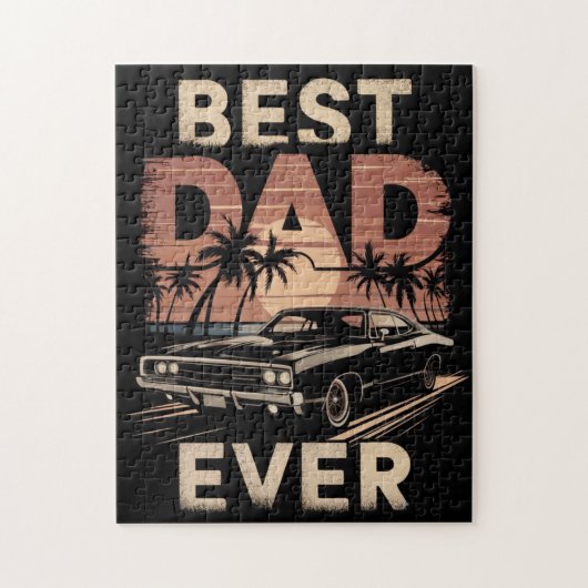 最高のパパEver、Dodge Charger、ヴィンテージ、ゲームナイト ジグソーパズル (縦)
