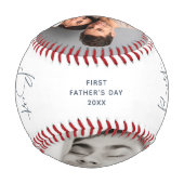 最高のパパEver Dusty Blue Plaid Faters Day写真 野球ボール (裏面)