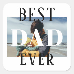 最高のパパEver Family Kids Father写真 スクエアシール