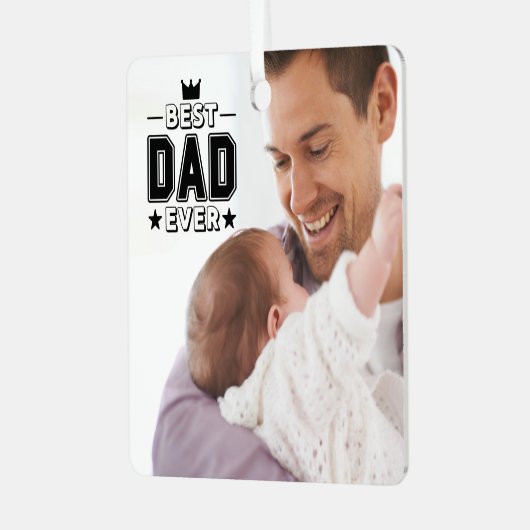 最高のパパEver Faters Dayの写真カスタム写真 メタルオーナメント (正面左)