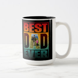 最高のパパEVER FATERS DAYパーソナライズされた写真 ツートーンマグカップ