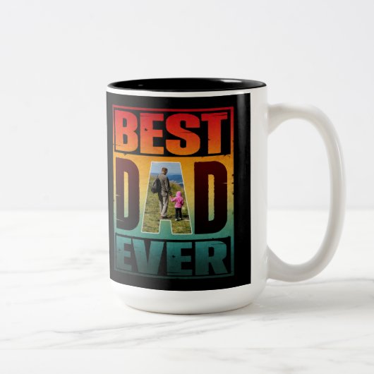 最高のパパEVER FATERS DAYパーソナライズされた写真 ツートーンマグカップ (右)