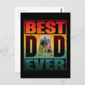 最高のパパEVER FATERS DAYパーソナライズされた写真 ポストカード (正面/裏面)