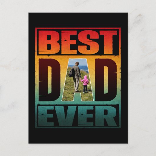 最高のパパEVER FATERS DAYパーソナライズされた写真 ポストカード (正面)