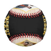 最高のパパEver Faters Dayフォトコラージュゴールデン 野球ボール (裏面)