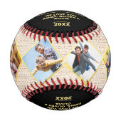 最高のパパEver Faters Dayフォトコラージュゴールデン 野球ボール (正面)