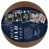 最高のパパEver Faters Day写真コラージュNavy Blue バスケットボール (正面)