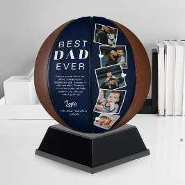 最高のパパEver Faters Day写真コラージュNavy Blue バスケットボール