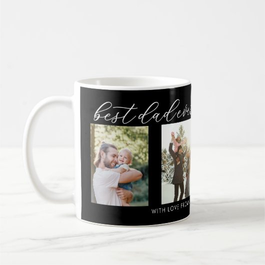 最高のパパEver Faters Day 4 Photo Collage コーヒーマグカップ (左)