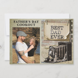 最高のパパEver Faters Day Add Photo 素朴 Cookout 招待状