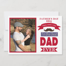 最高のパパEver Faters Day BBQ Photo Frame Mustache 招待状