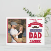 最高のパパEver Faters Day BBQ Photo Frame Mustache 招待状 (スタンド正面)