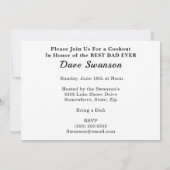 最高のパパEver Faters Day BBQ Photo Frame Mustache 招待状 (裏面)