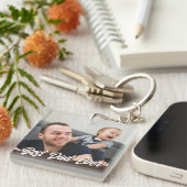 最高のパパEver Faters Day Gift写真カスタムPhoto キーホルダー (正面右)