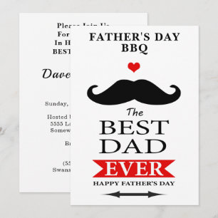 最高のパパEver Faters Day Mustache Lunchon BBQ 招待状