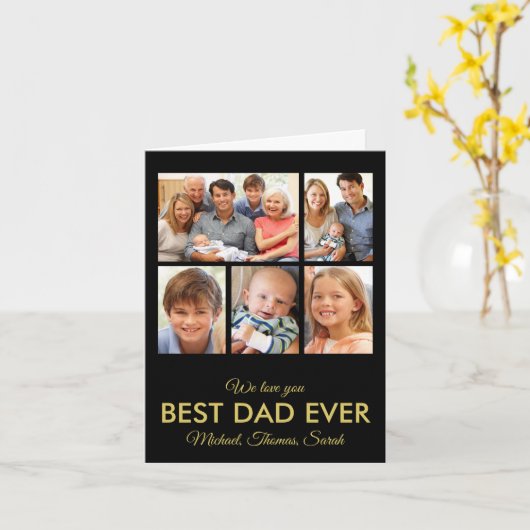最高のパパEver Faters Day Photo Collage カード (黄色い花)