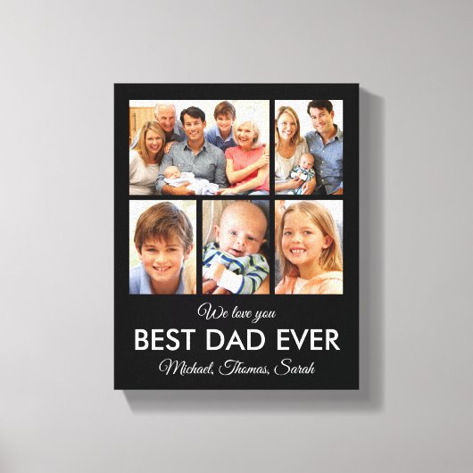 最高のパパEver Faters Day Photo Collage キャンバスプリント (正面)
