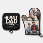 最高のパパEver Faters Day Photo Collage Keepsake 鍋つかみ&鍋敷きセット (正面)