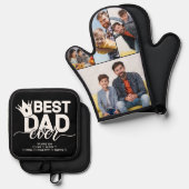 最高のパパEver Faters Day Photo Collage Keepsake 鍋つかみ&鍋敷きセット (正面/裏面)