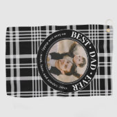 最高のパパEver Faters Day Plaidの写真カスタム写真 ゴルフタオル (横)