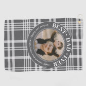 最高のパパEver Faters Day Plaidの写真カスタム写真 ゴルフタオル (横)