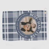 最高のパパEver Faters Day Plaidの写真カスタム写真 ゴルフタオル (横)