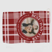 最高のパパEver Faters Day Plaidの写真カスタム写真 ゴルフタオル (横)