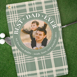 最高のパパEver Faters Day Plaidの写真カスタム写真 ゴルフタオル