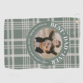最高のパパEver Faters Day Plaidの写真カスタム写真 ゴルフタオル (横)