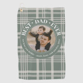 最高のパパEver Faters Day Plaidの写真カスタム写真 ゴルフタオル (正面)
