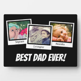 最高のパパEver Faters Day Snapshot 3 Photo Collage フォトプラーク