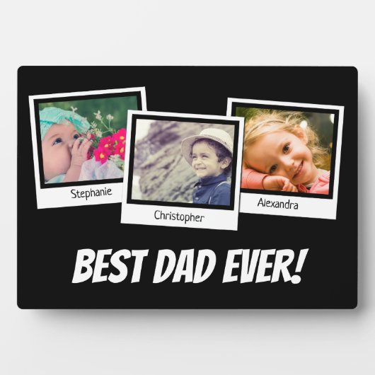 最高のパパEver Faters Day Snapshot 3 Photo Collage フォトプラーク (正面)