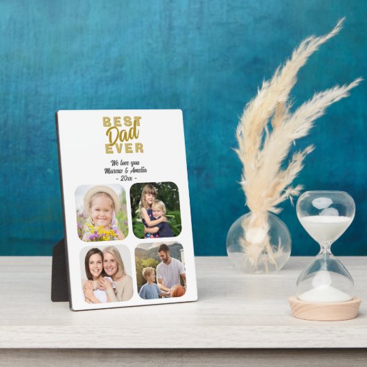 最高のパパEver Father 4家族写真 フォトプラーク (側面)