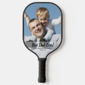 最高のパパEver Father childカスタム photo文字 ピックルボールラケット (裏面)