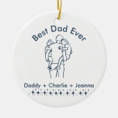 最高のパパEver, Father holding Children 1-Photo セラミックオーナメント (正面)