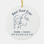 最高のパパEver, Father with daughter on 1-Photo セラミックオーナメント (正面)