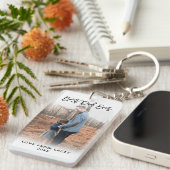 最高のパパEver Father's Dayの写真パーソナライズされた キーホルダー (正面右)