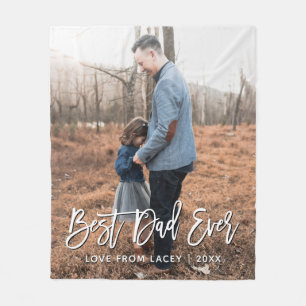 最高のパパEver Father's Dayの写真パーソナライズされた フリースブランケット