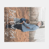最高のパパEver Father's Dayの写真パーソナライズされた  フリースブランケット (正面(横))