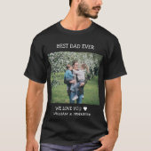 最高のパパEver Father's Dayカスタム写真文字T-Sh Tシャツ (正面)