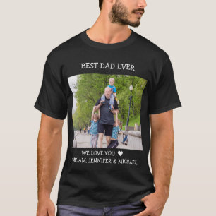 最高のパパEver Father's Dayカスタム写真文字T-Sh Tシャツ