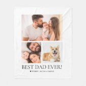 最高のパパEver Father's Dayコラージュの写真カスタム集 フリースブランケット (正面)
