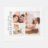 最高のパパEver Father's Dayコラージュの写真カスタム集 フリースブランケット (正面(横))